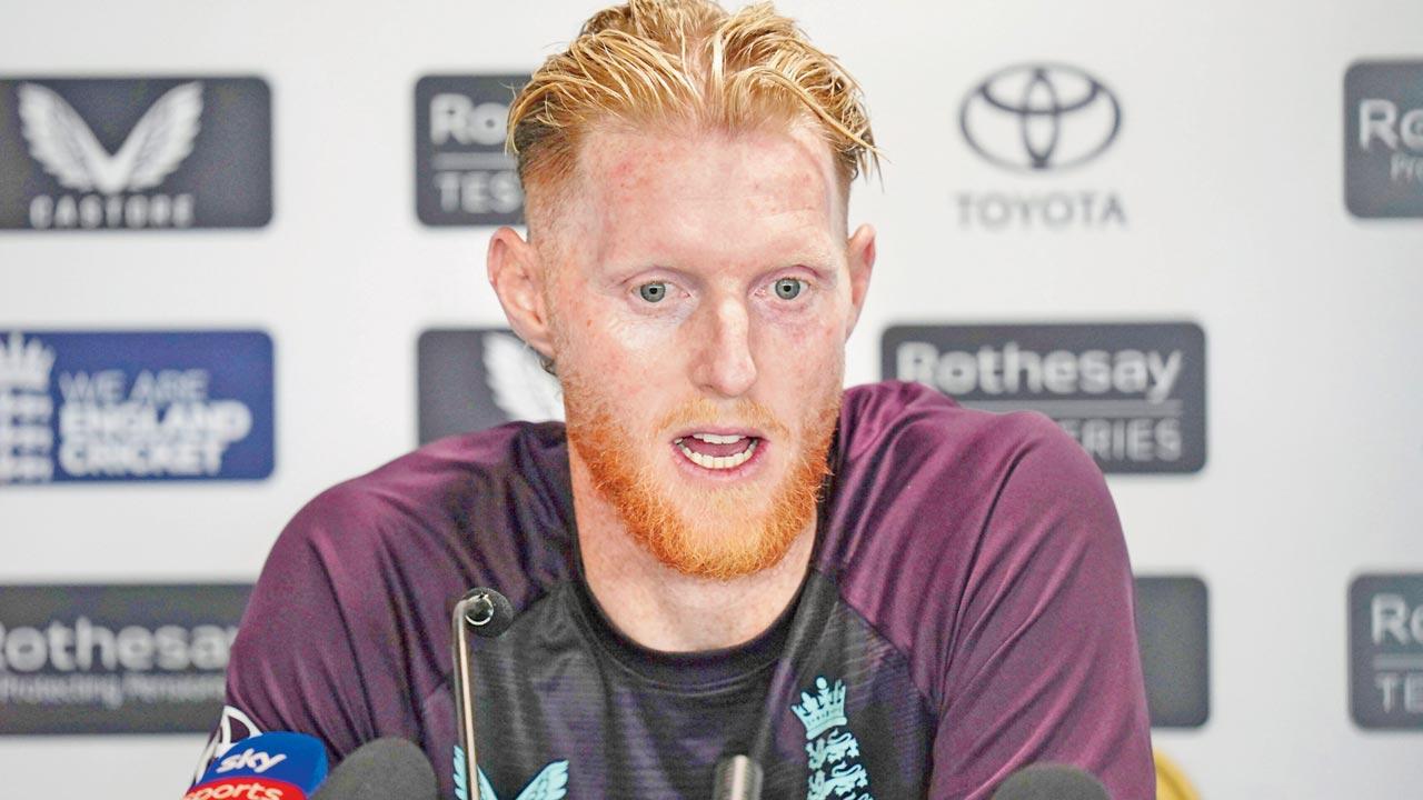 England captain Ben Stokes during a press conference yesterday. Pic/AP, PTI