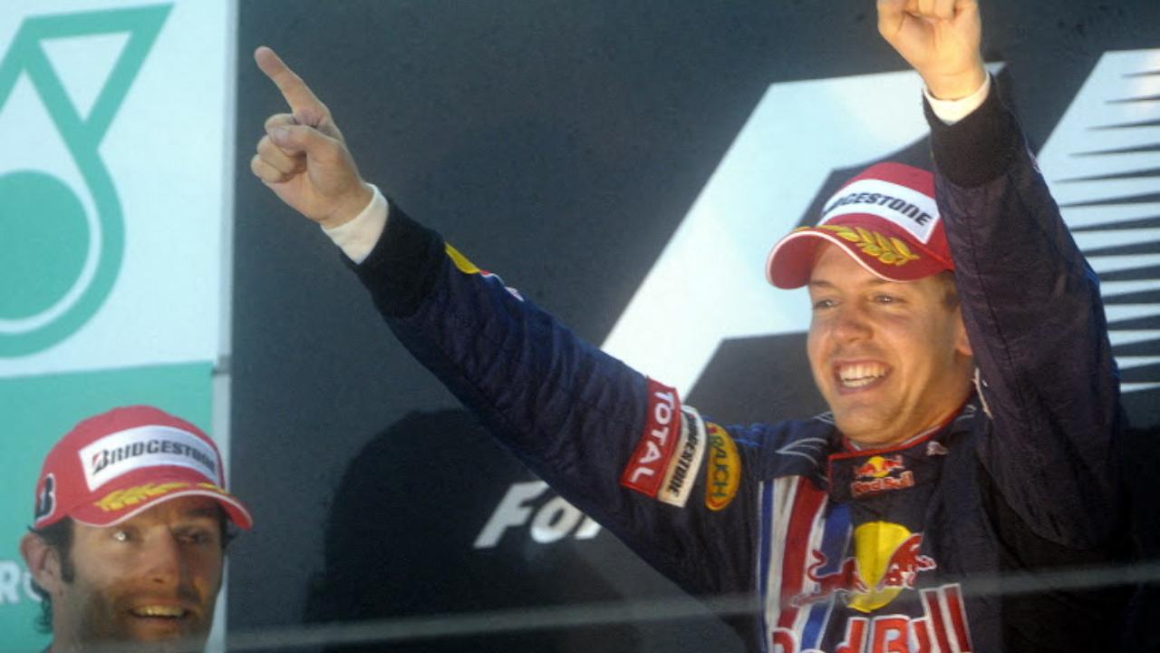 2010-2013
Vettel’s triumph in 2010 began a run of four consecutive drivers’ titles, fending off fierce challenges from Ferrari and from within, as tension grew with teammate Mark Webber