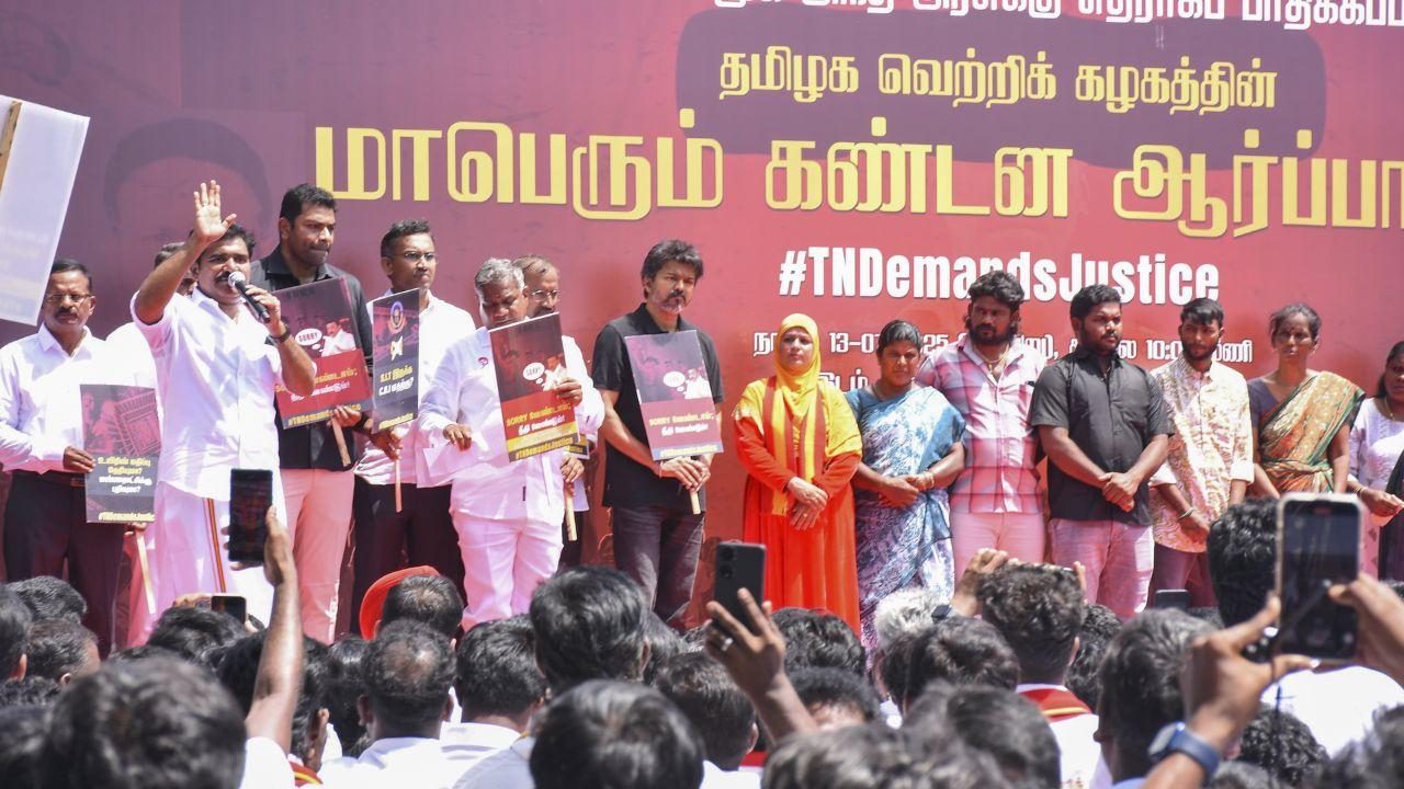 Actor-politician Vijay leads protest demanding justice for custodial death in TN