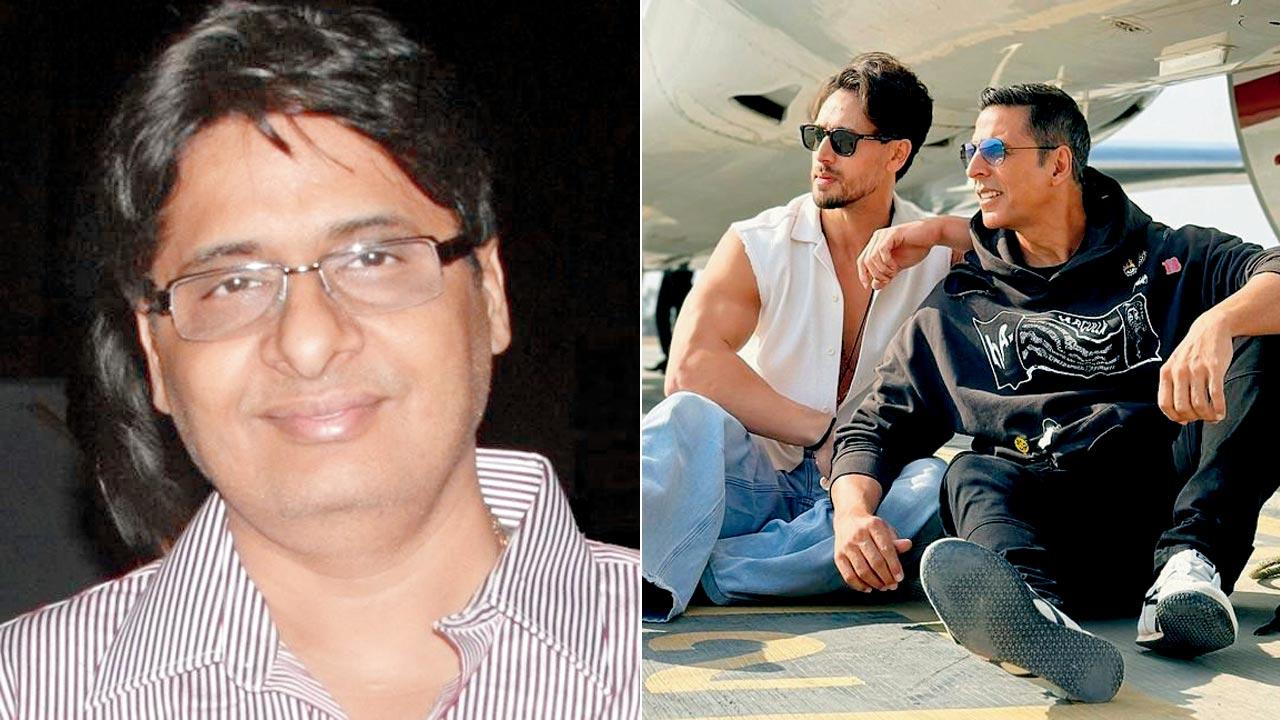  Vashu Bhagnani; (right) Tiger Shroff and Akshay Kumar 