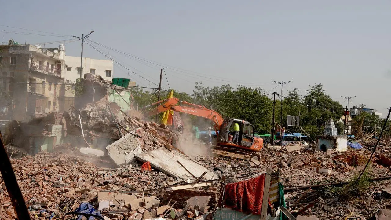 IN PHOTOS: Demolition drive underway at Delhi's Kalkaji's Bhoomihin Camp