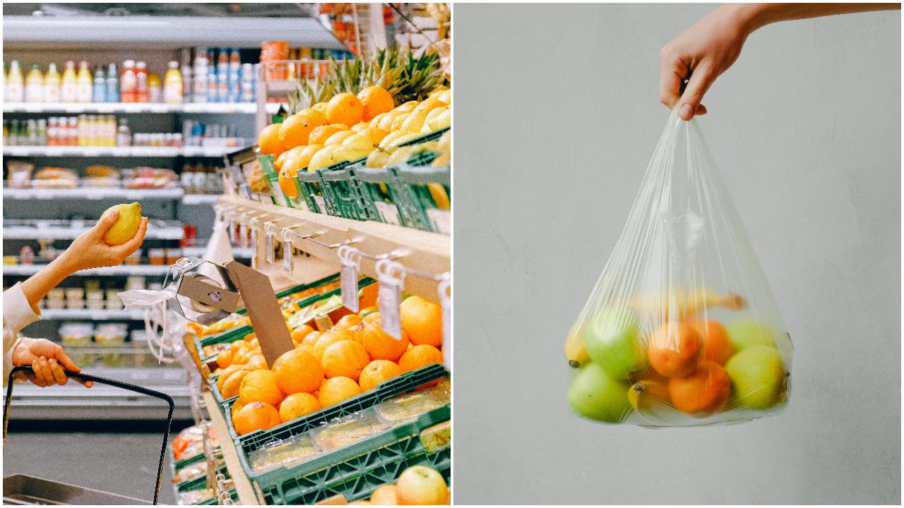 Grocery shopping
Most items at grocery stores have plastic packaging, which ends up contributing to plastic waste. Additionally, some shops still use plastic bags, which further contribute towards environmental harm. It is better to carry your own reusable bag and avoid buying packaged products whenever possible