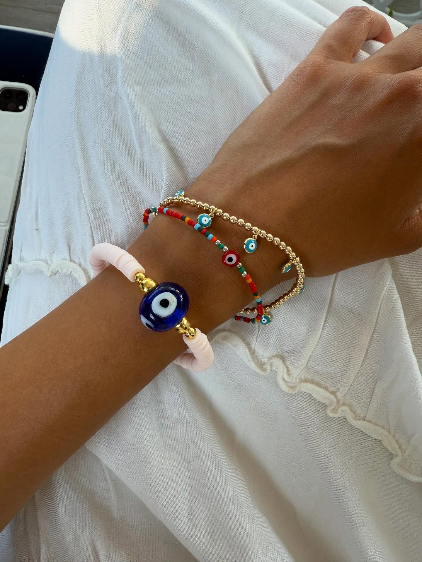 Dressing well on a vacation is a must! And Ananya knows the drill as she showed off her stack of beautiful hand accessories, all of which had the evil eye charms.
