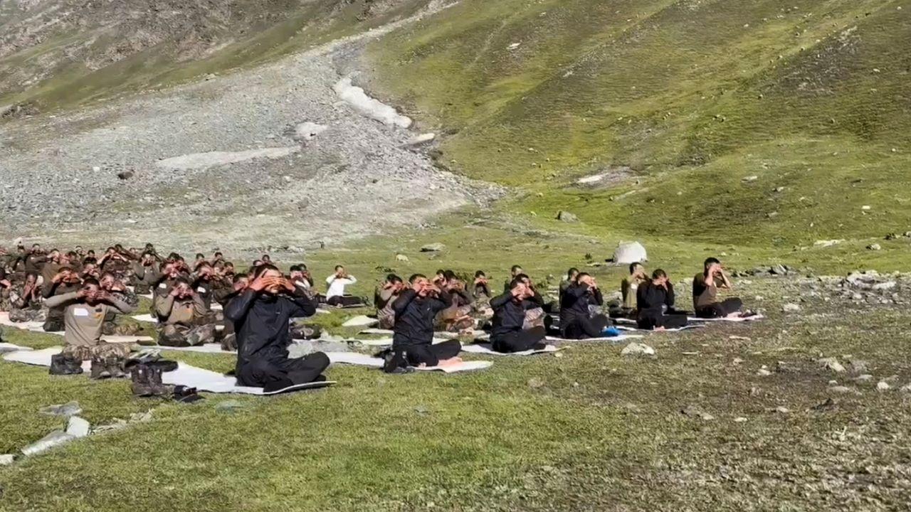 The 54th Battalion of ITBP performed yoga in the lead-up to International Yoga Day and shared the pictures amid the scenic high-altitude place in the valley.