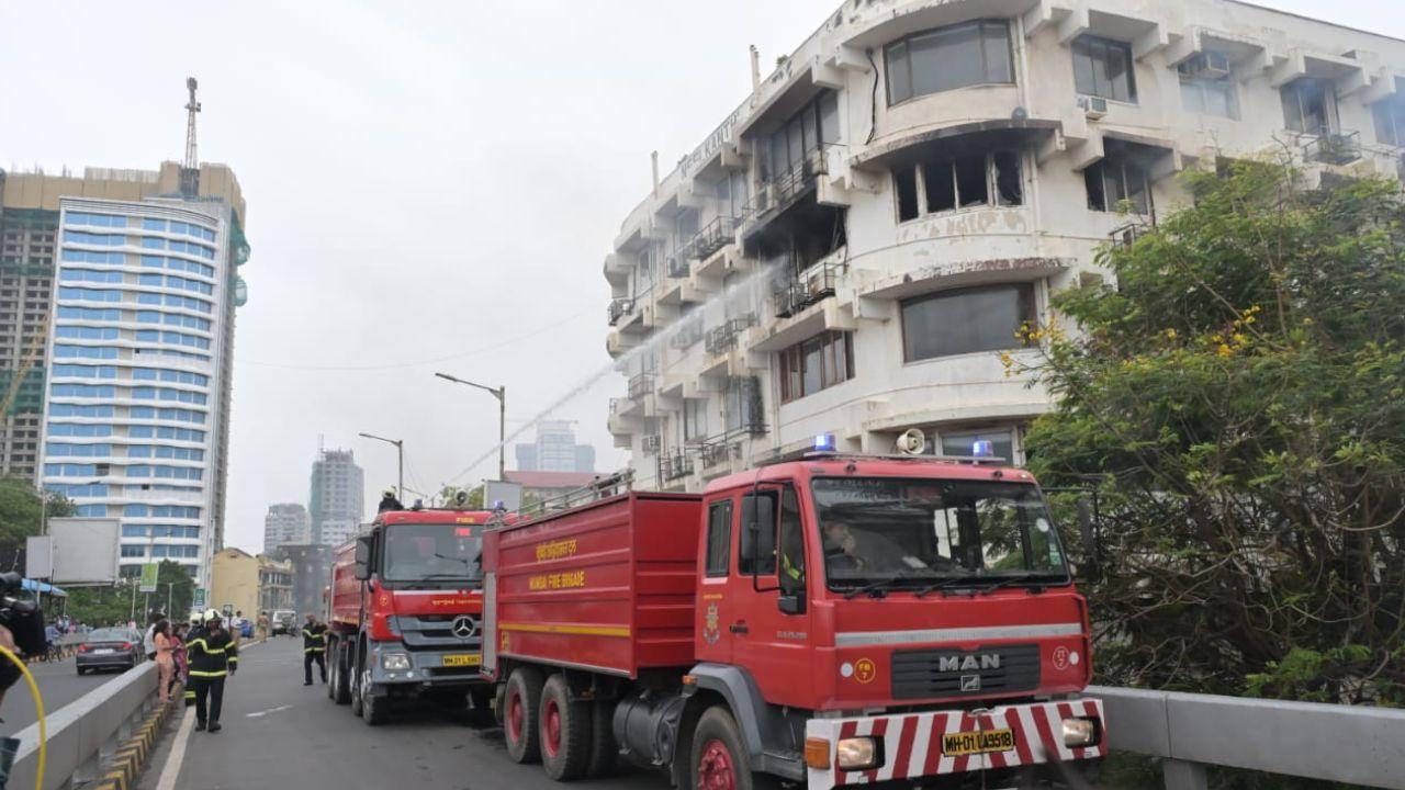 The Mumbai Fire Brigade pressed three fire engines and four water tankers to the spot. 