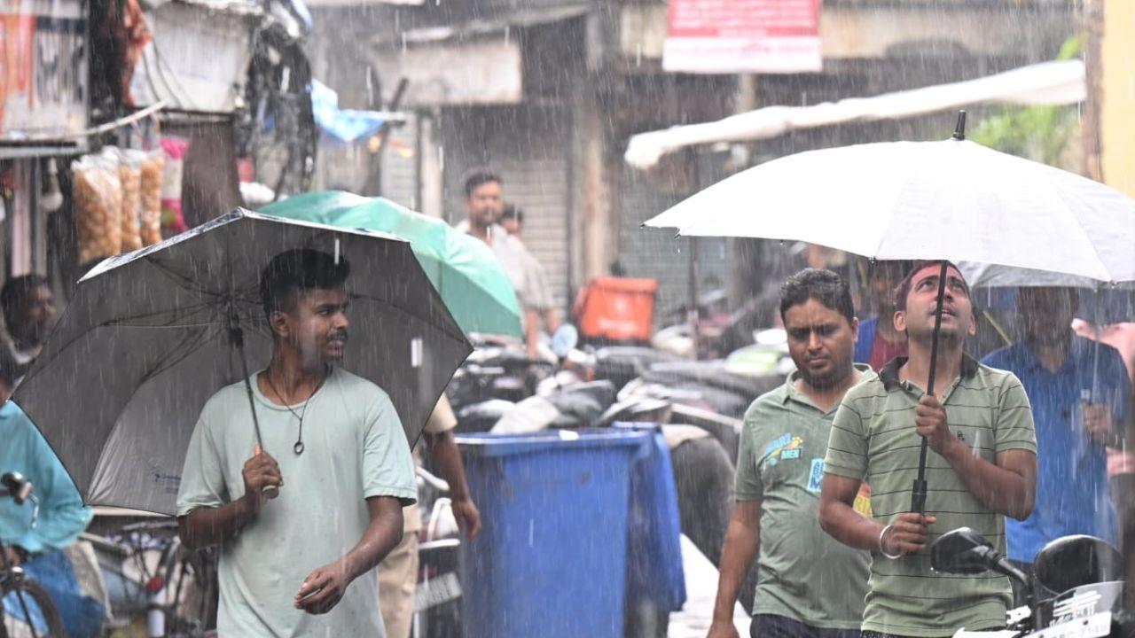 Amid the ongoing Mumbai rains, the rainfall recorded over the past 24 hours stood at 9.41 mm in the city, 7.67 mm in the eastern suburbs, and 7.14 mm in the western suburbs.