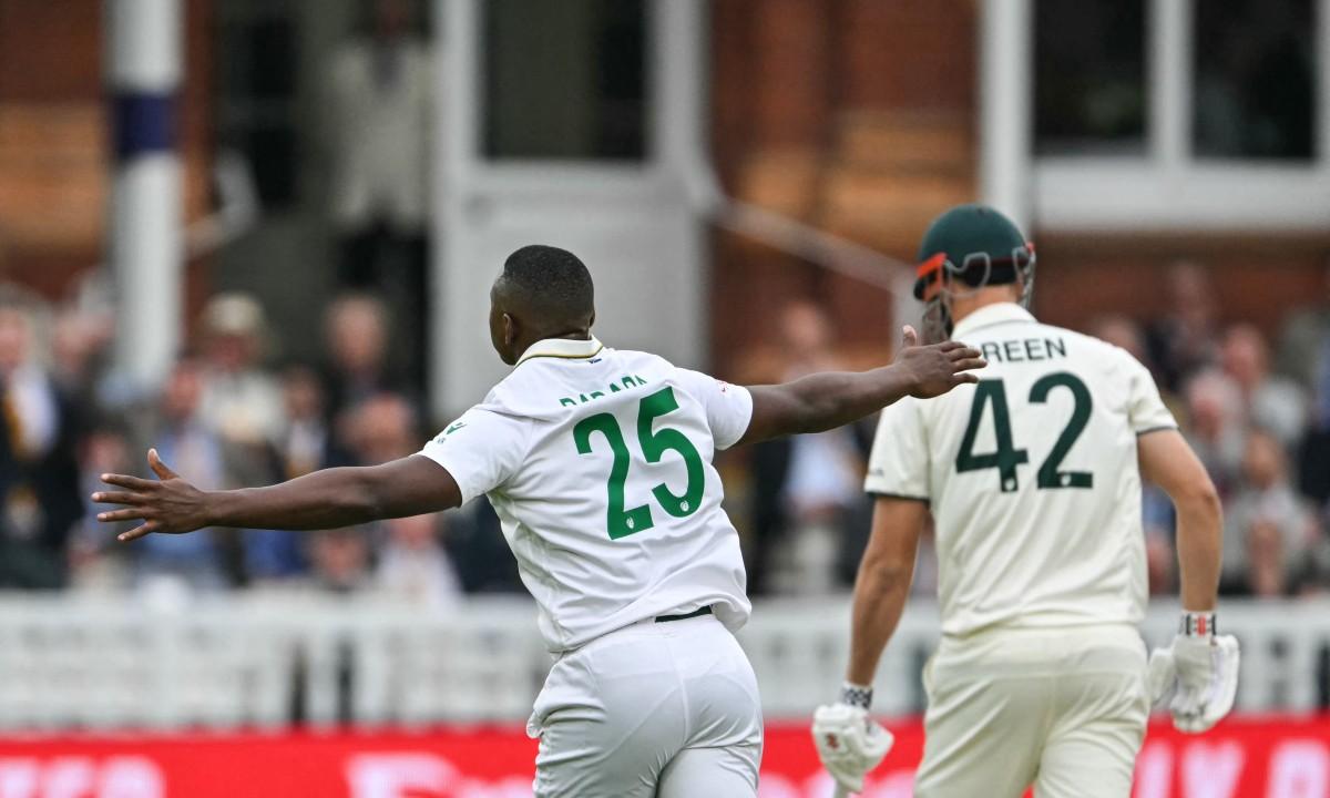 Despite trailing by 74, South Africa roared back into the contest. Rabada, who had already impressed with a 5/51 haul in the first innings, struck twice in a fiery 11th over. He dismissed Usman Khawaja for six, caught behind, before trapping Cameron Green for a duck just two balls later. Green, who had scored just four runs from five deliveries across both innings, endured a forgettable outing