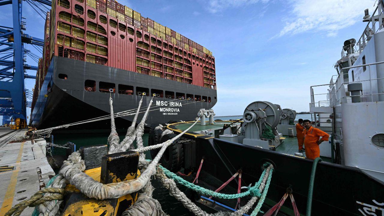 The vessel arrived at Vizhinjam at 8 am on Monday, receiving a traditional water salute on arrival