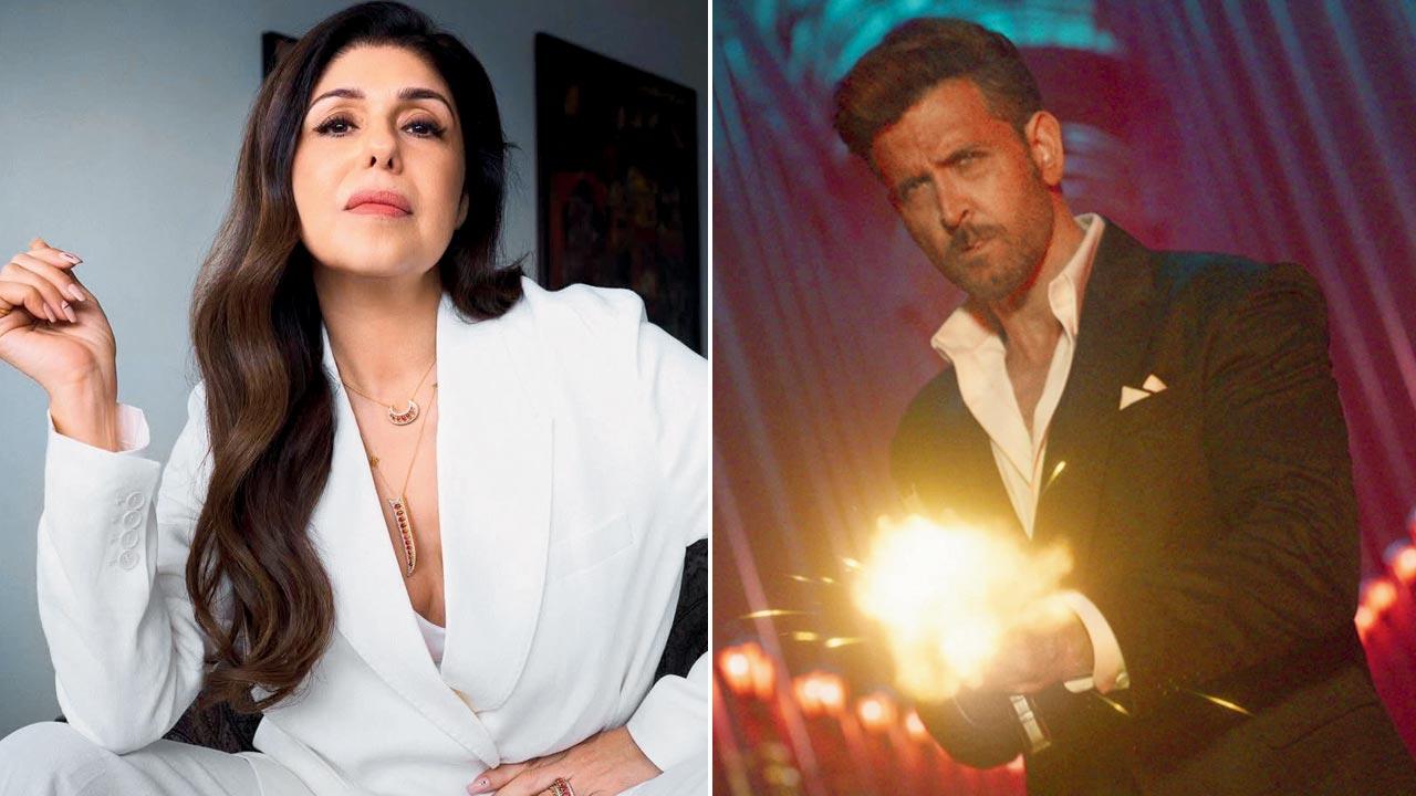 Anaita Shroff Adajania; (right) Hrithik Roshan in a still from War 2. Pics/PTI, Instagram