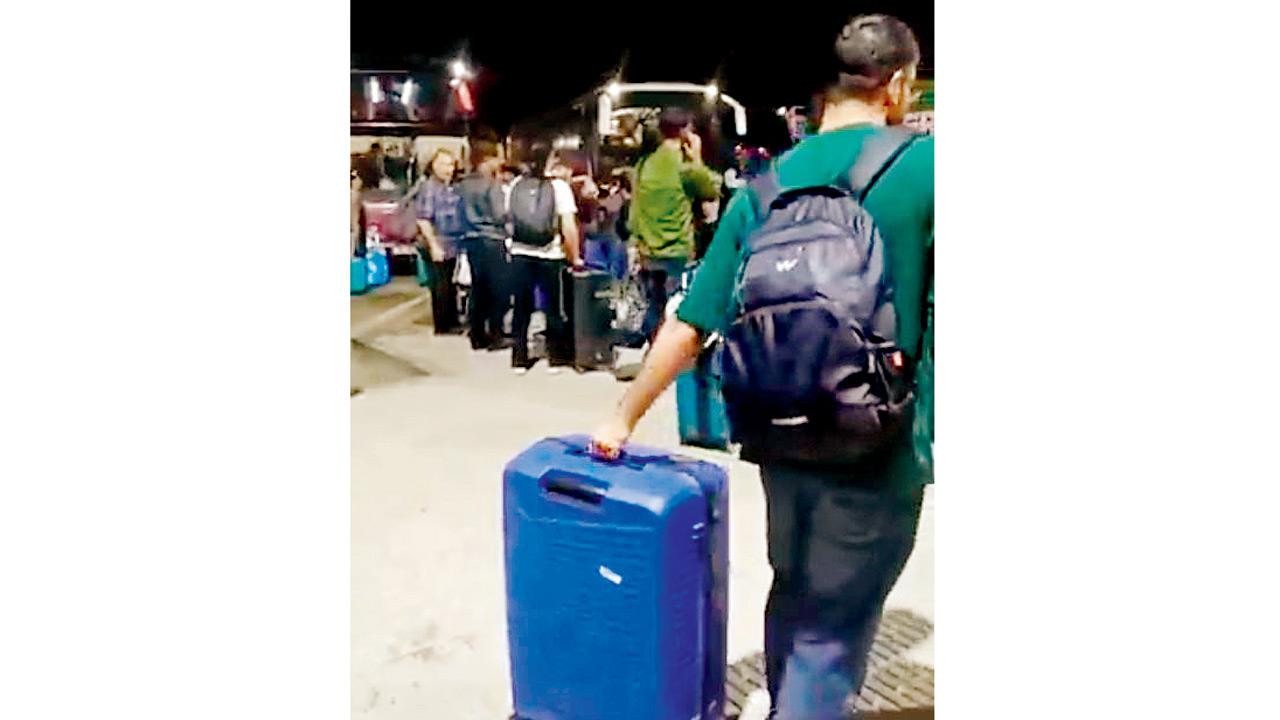 Indian students cross the border into Armenia. PIC/X/@sidhant 