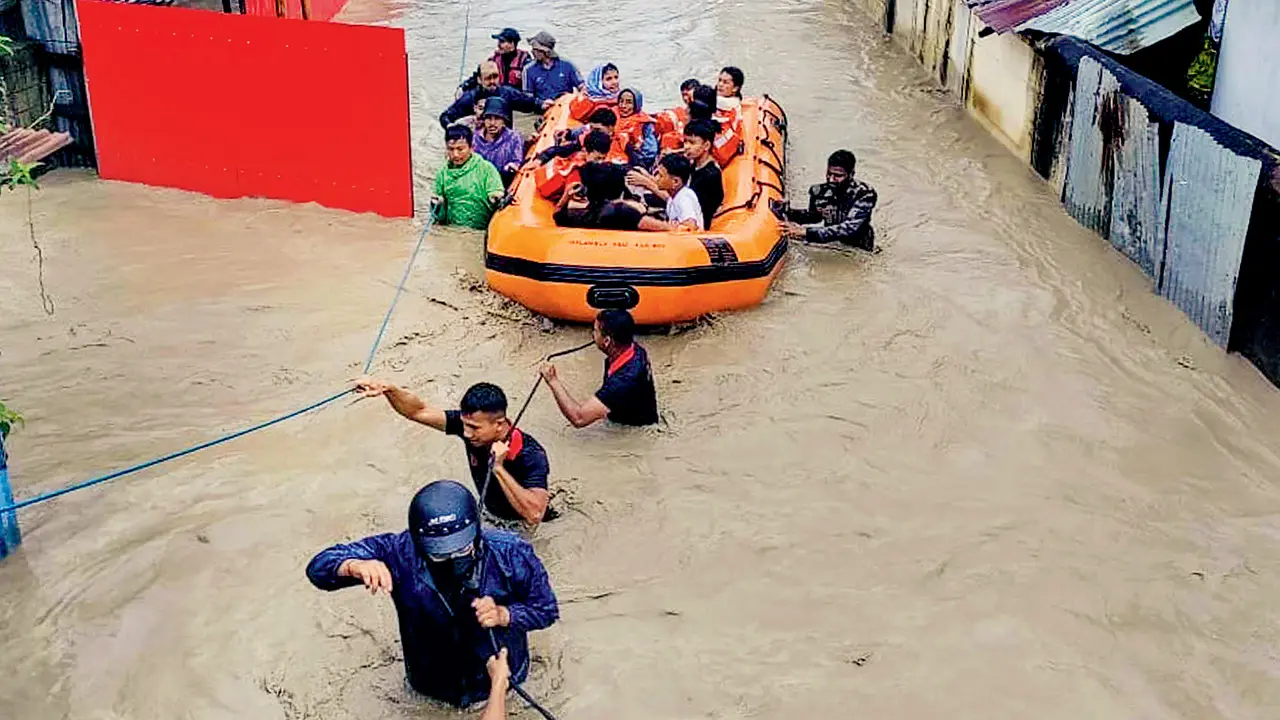 Rains tigger floods, landslides in Northeast; rescue ops on