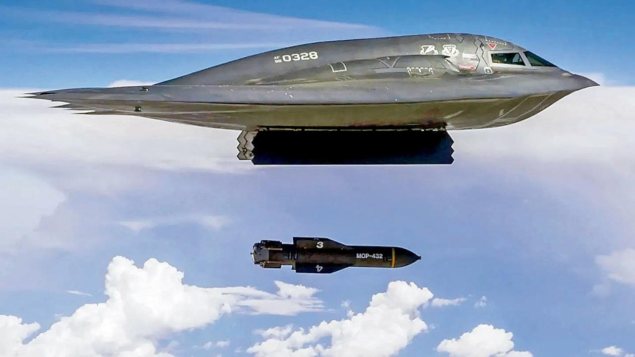 The B2-Spirit bomber that was used to drop the GBU bombs
