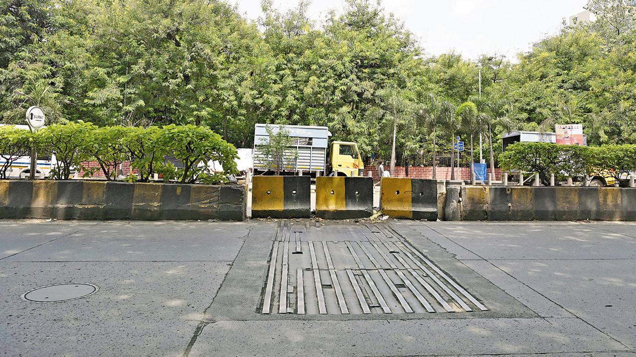 A plugged-up spot on outside Madhani Industrial Estate in Dadar