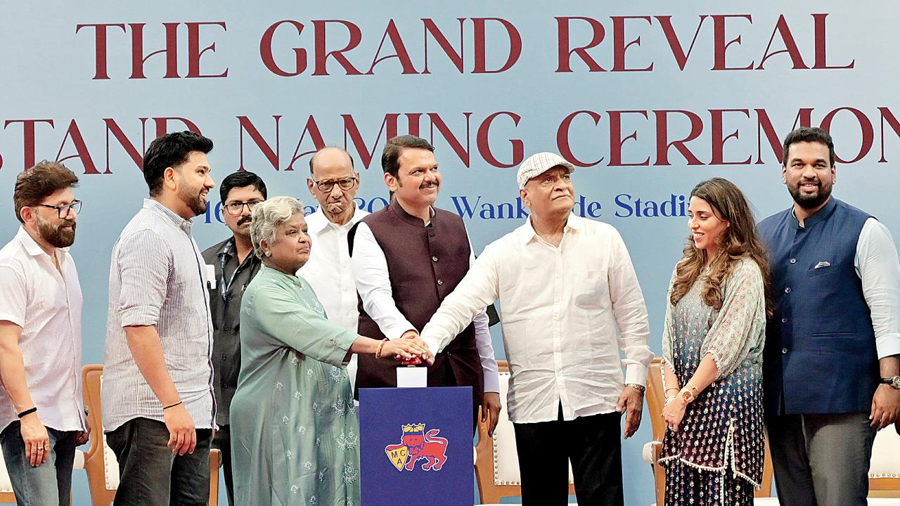 CM Devendra Fadnavis at an event on May 16, where he spoke of new stadium. Pic/Sayyed Sameer Abedi