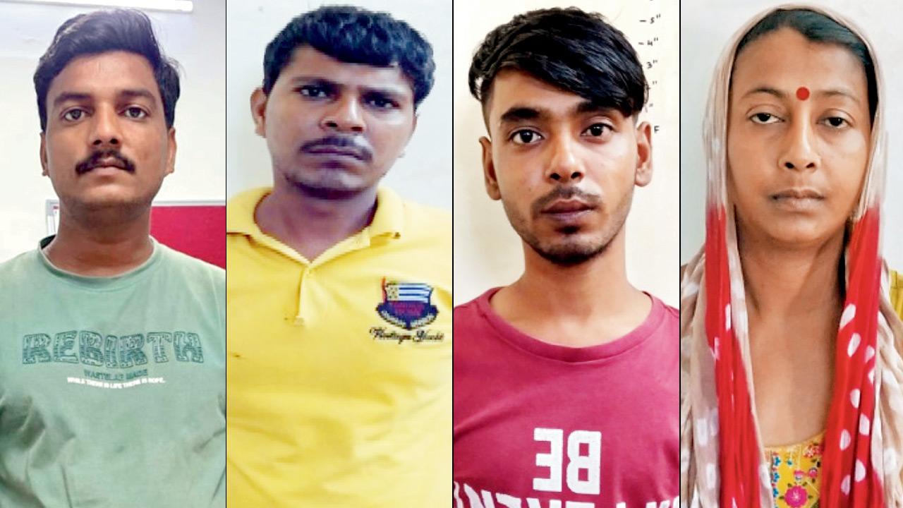 (From left) Kishore Solanki arrested by Kasturba Marg police, Ravi Pehlad Rathod, arrested in 2023, Vijay Solanki, Chauthi Solanki, accused in multiple cases involving senior citizens