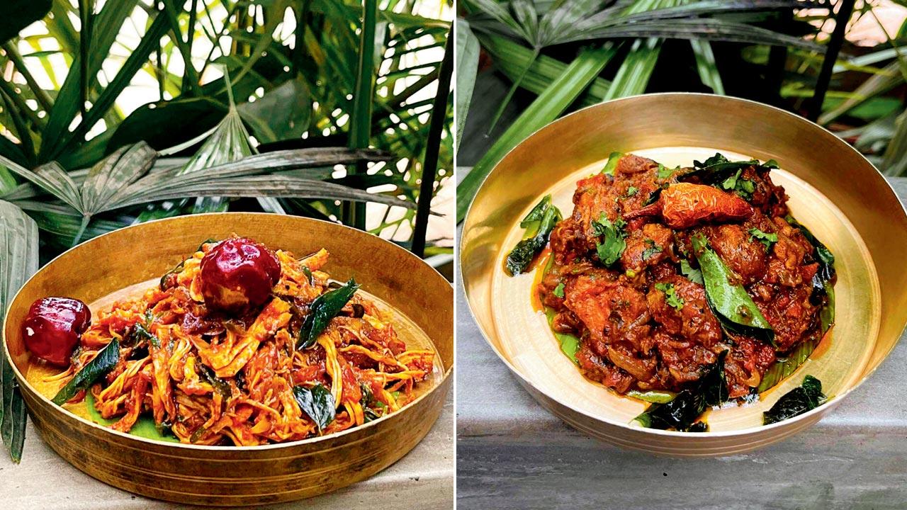 Pichipotta chicken; (right) Mutton chukka