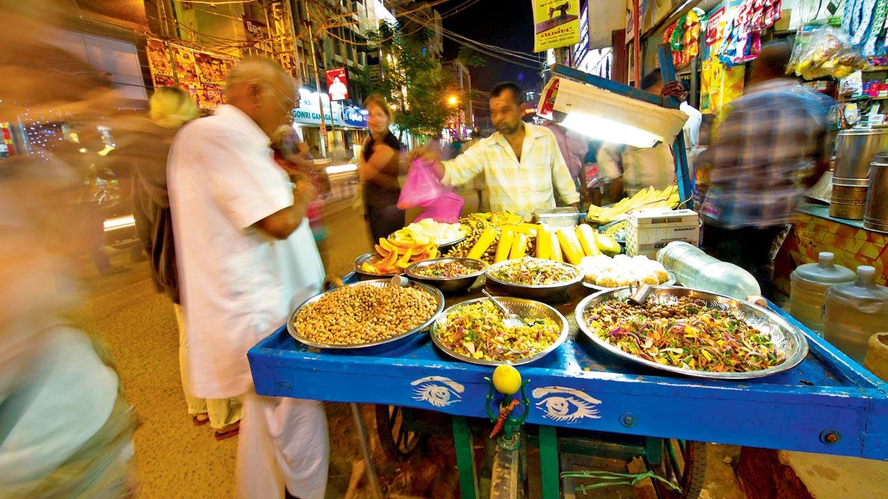 A roadside stall selling eatables in Madurai. Representation pic/Istock; Pics courtesy/Tanjore Tiffin Room