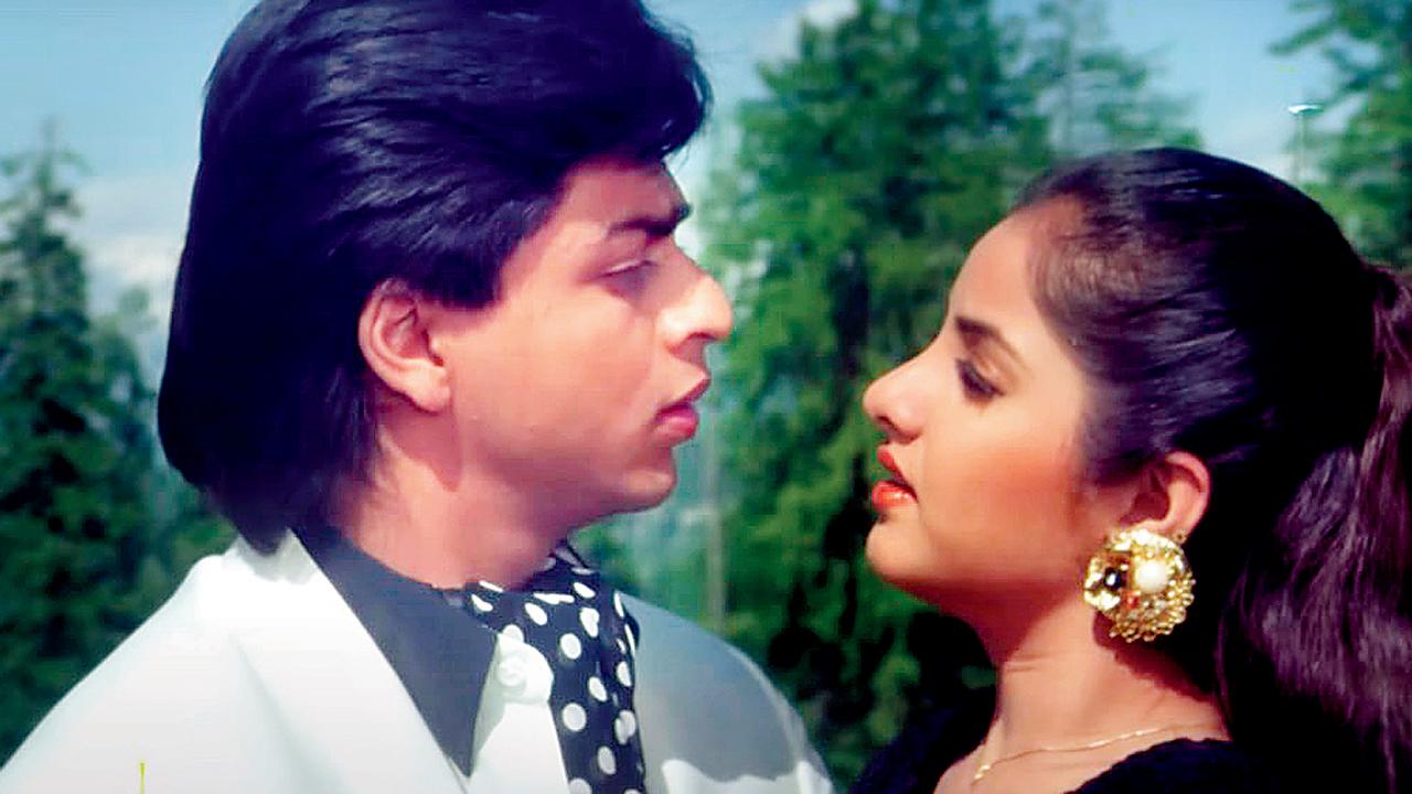 (From left) Shah Rukh Khan, and late Divya Bharti in Deewana