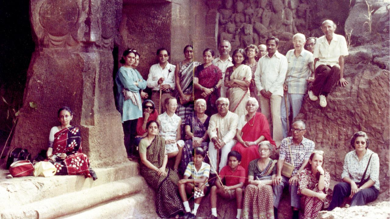 Members and guests of MSM on a site visit to Lonad Caves, near Kalyan, 1970. pics courtesy/The Museum Society of MUMBAI