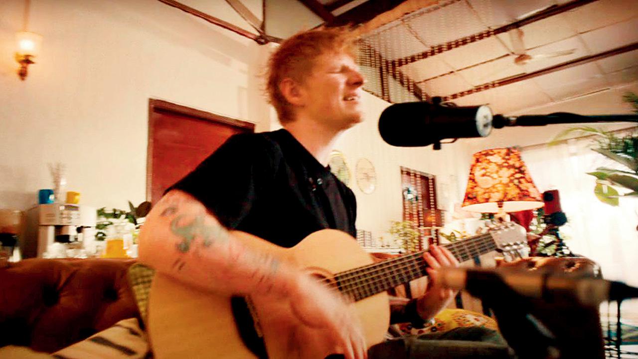 A moment from the music video of Ed Sheeran-Azizam (Jams Around The World). Pic courtesy/@EdSheeran on Youtube