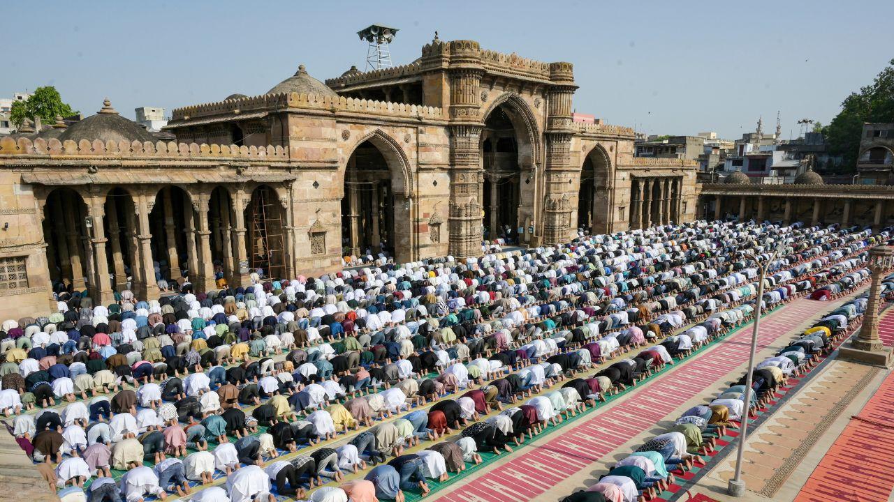 Devotees gather at Jama Mosque, Ahmedabad, marking Eid-ul-Azha with prayers and unity