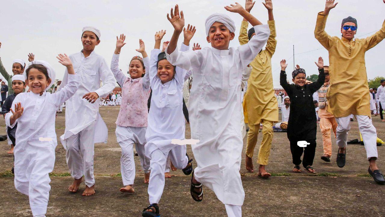 Children celebrate after namaz at Idgah in Bhopal, Madhya Pradesh
The festival coincides with the final day of Hajj, the annual pilgrimage to Mecca, a cornerstone of Islamic practice and the Fifth Pillar of Islam