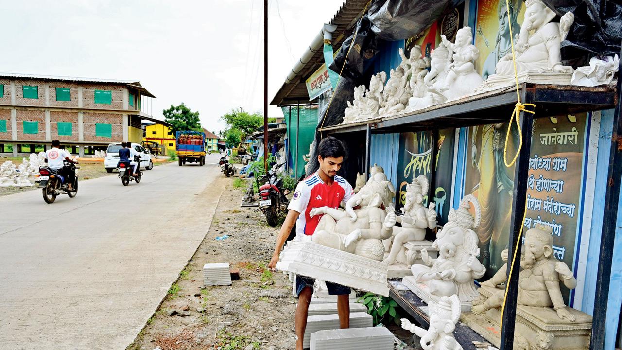 A small Ganesh idol, almost ready for dispatch, captures the spirit of Pen’s craftsmanship