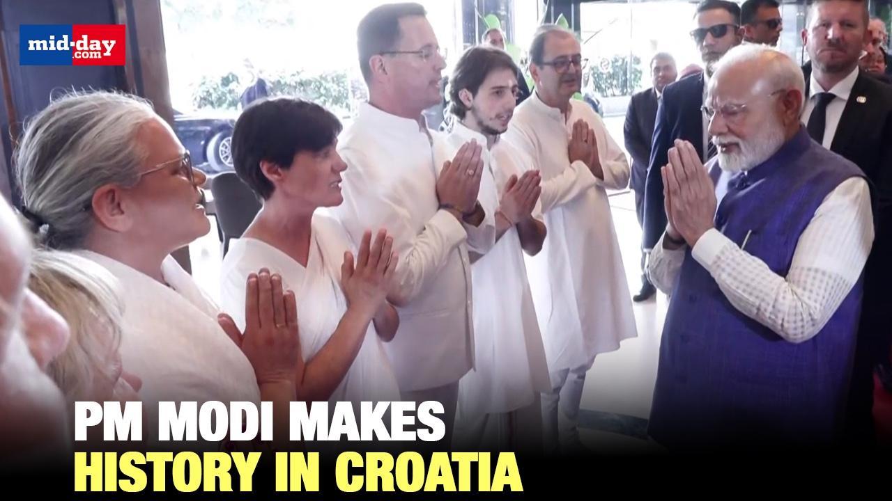 PM Narendra Modi Receives Grand Reception by Indian Diaspora in Croatia