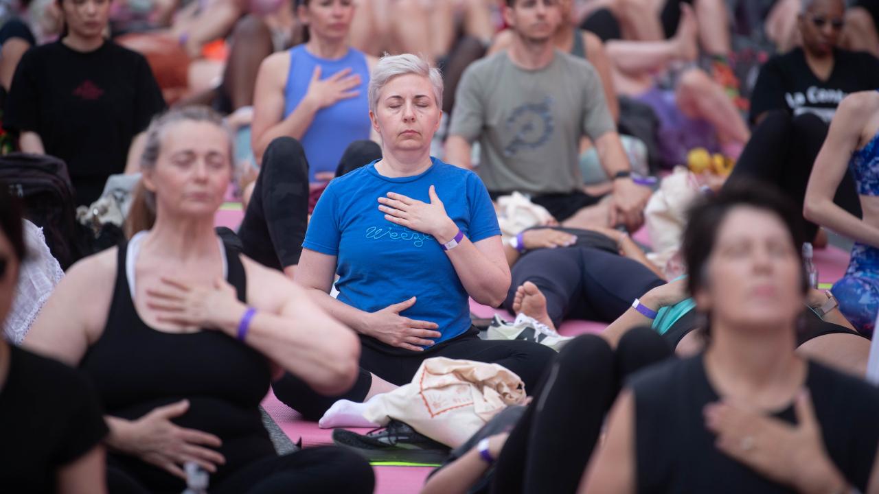 Even the Consulate General of India in New York, in collaboration with Times Square in New York City, hosted a vibrant yoga session at the iconic venue in the US. Photo Courtesy: @IndiainNewYork on X
 