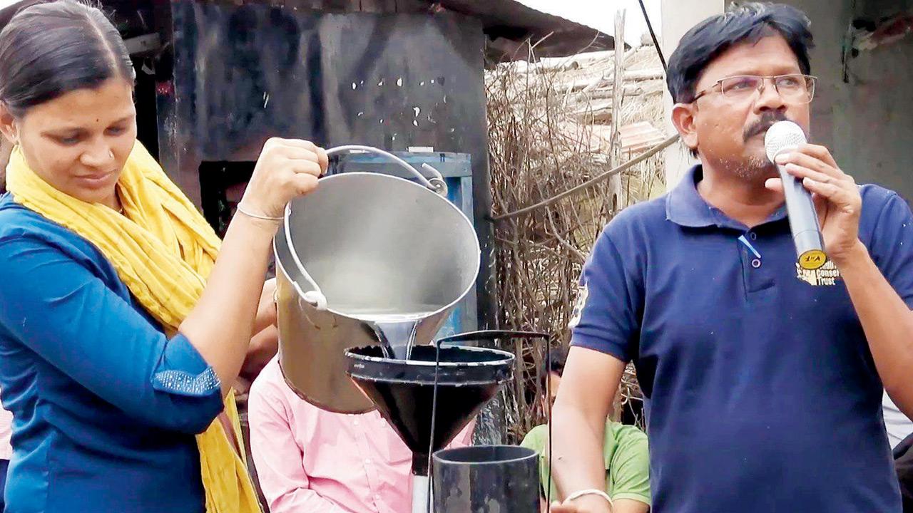 Manda Chakole (left) demonstrates a Bumbb heater during an interaction. PICS COURTESY/WCT ON YOUTUBE