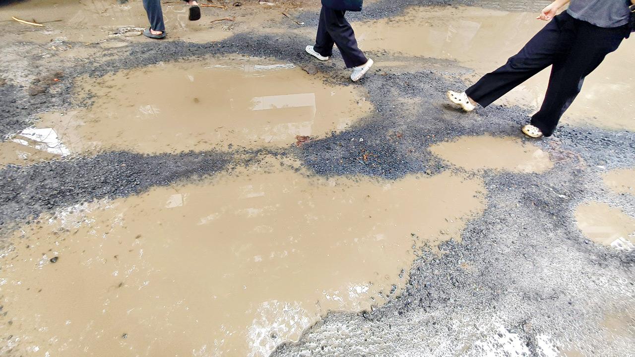 An internal road at Everard Nagar, Sion East. Pics/Kirti Surve Parade