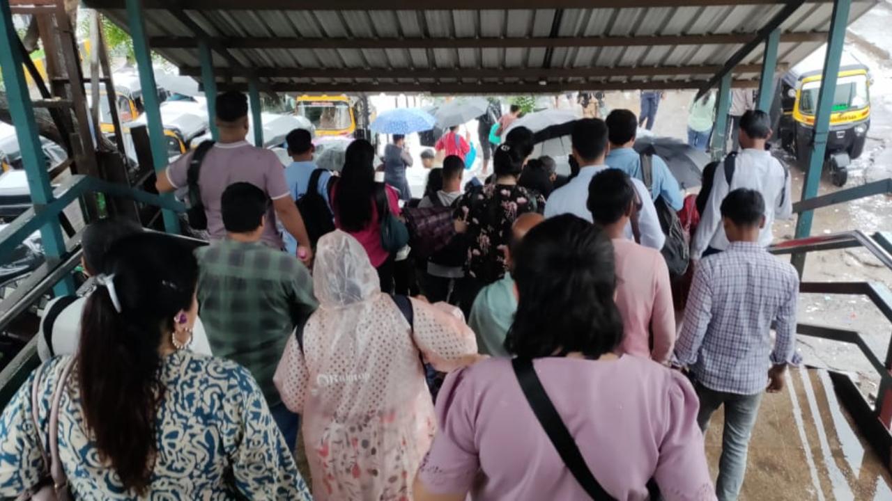 As the rain poured down on the city on Monday, Mumbaikars across the city set out to go to work but not without having to deal with civic issues as many set out of Bandra East railway station to find transport, a task especially during the monsoon