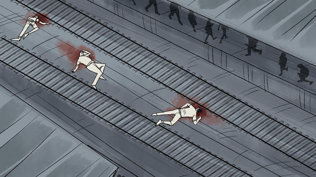As the trains sped ahead, victims lay motionless on the tracks while shocked passengers pulled the chain to stop the CSMT-bound train