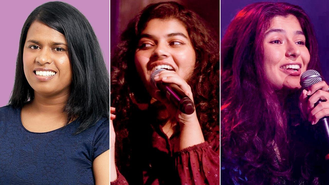(Left) Leena Rajan’s students (centre) Khayla Samuel and (right)  Nidhi Bhanushali in performance. PICS COURTESY/LEENA RAJAN