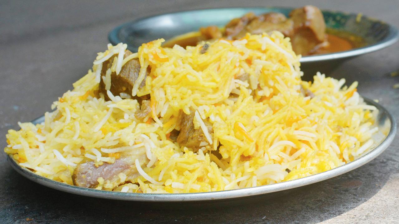 The mutton biryani from Idris. The restaurant specialises in Awadhi-style biryani, using a recipe passed down through generations