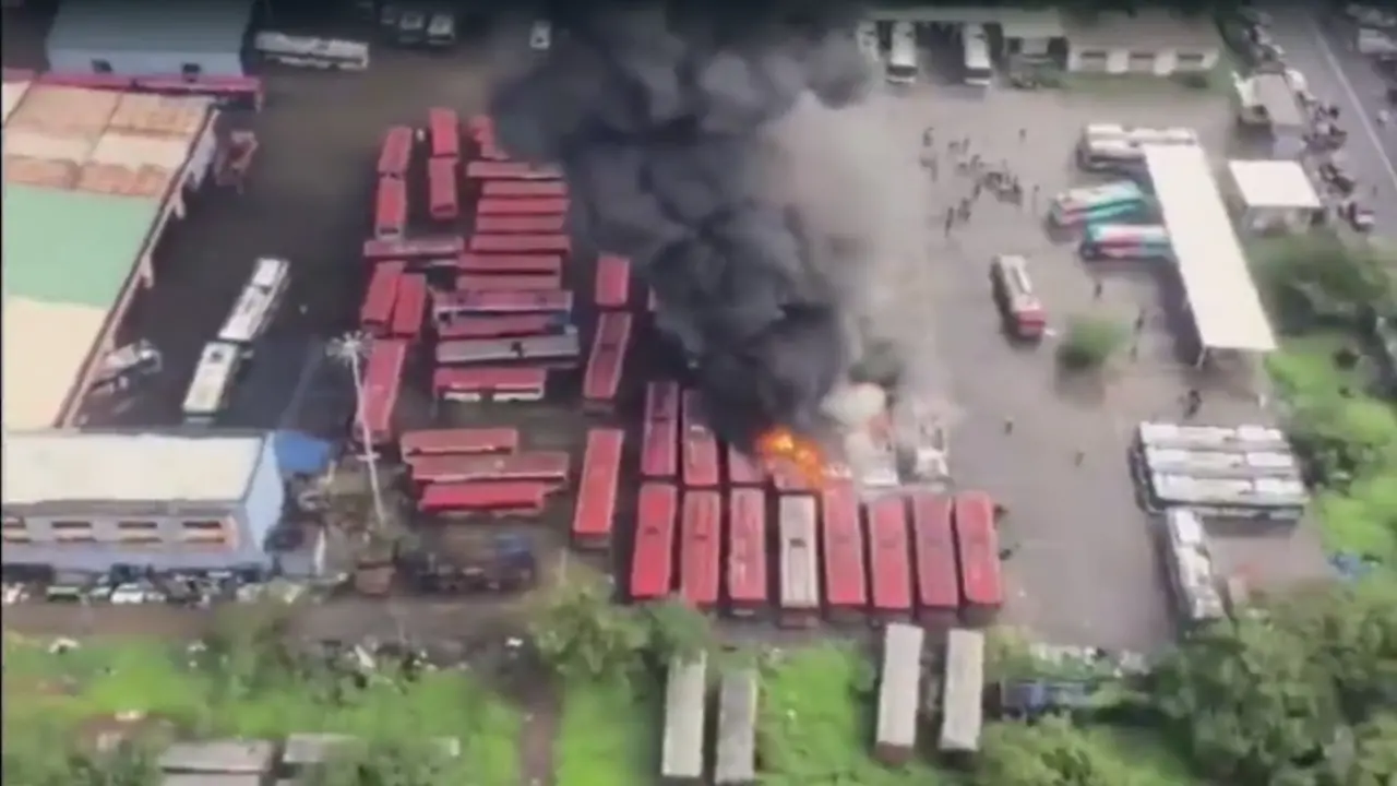 Five buses of Navi Mumbai Municipal Transport gutted in a single day