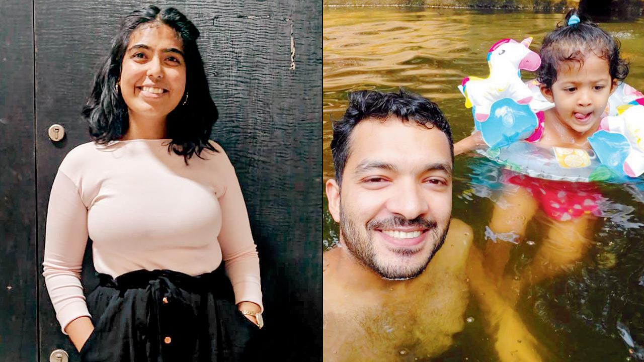 Natasha Almeida, who lives in Tamtalao village; (right) Vasai resident Ulhas D’Silva beats the heat with his niece. Pics/By Special Arrangement