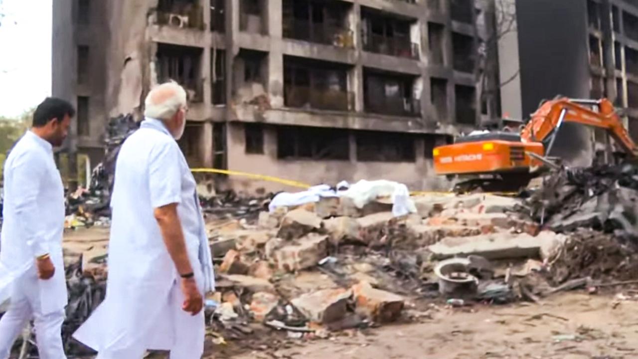 A London-bound Air India plane, carrying 242 passengers and crew, including former Gujarat chief minister Vijay Rupani, crashed into a medical college complex shortly after taking off from the Ahmedabad airport on Thursday afternoon