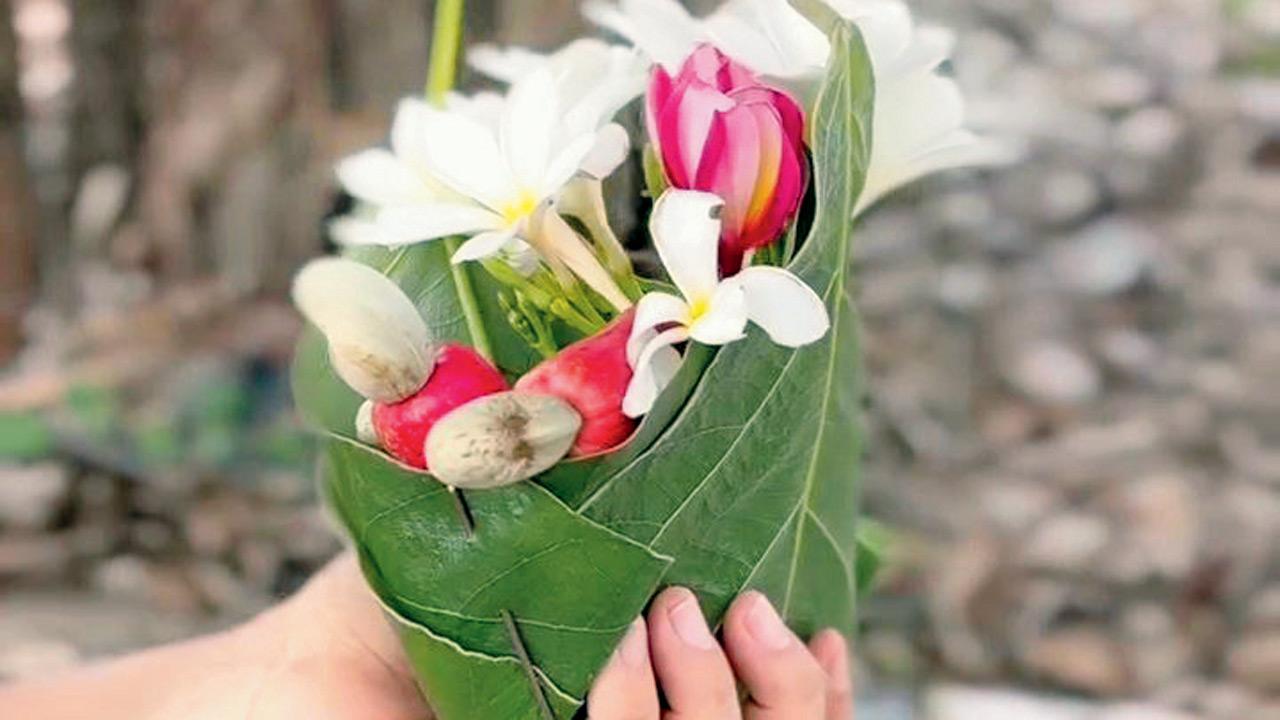 A flower basket from Vyas’s recent nature trail