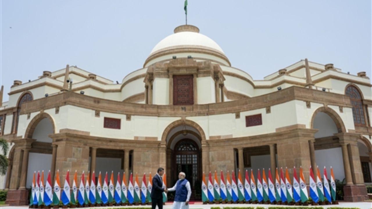 Prime Minister Narendra Modi met Paraguayan President Santiago Pena Palacios on Monday at Hyderabad House in New Delhi