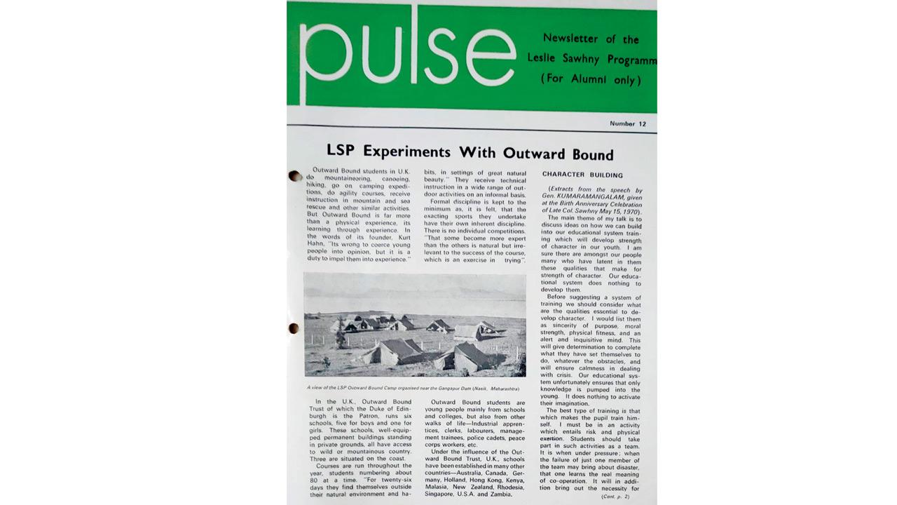 Front page of Pulse, newsletter of the Leslie Sawhny Endowment Trust