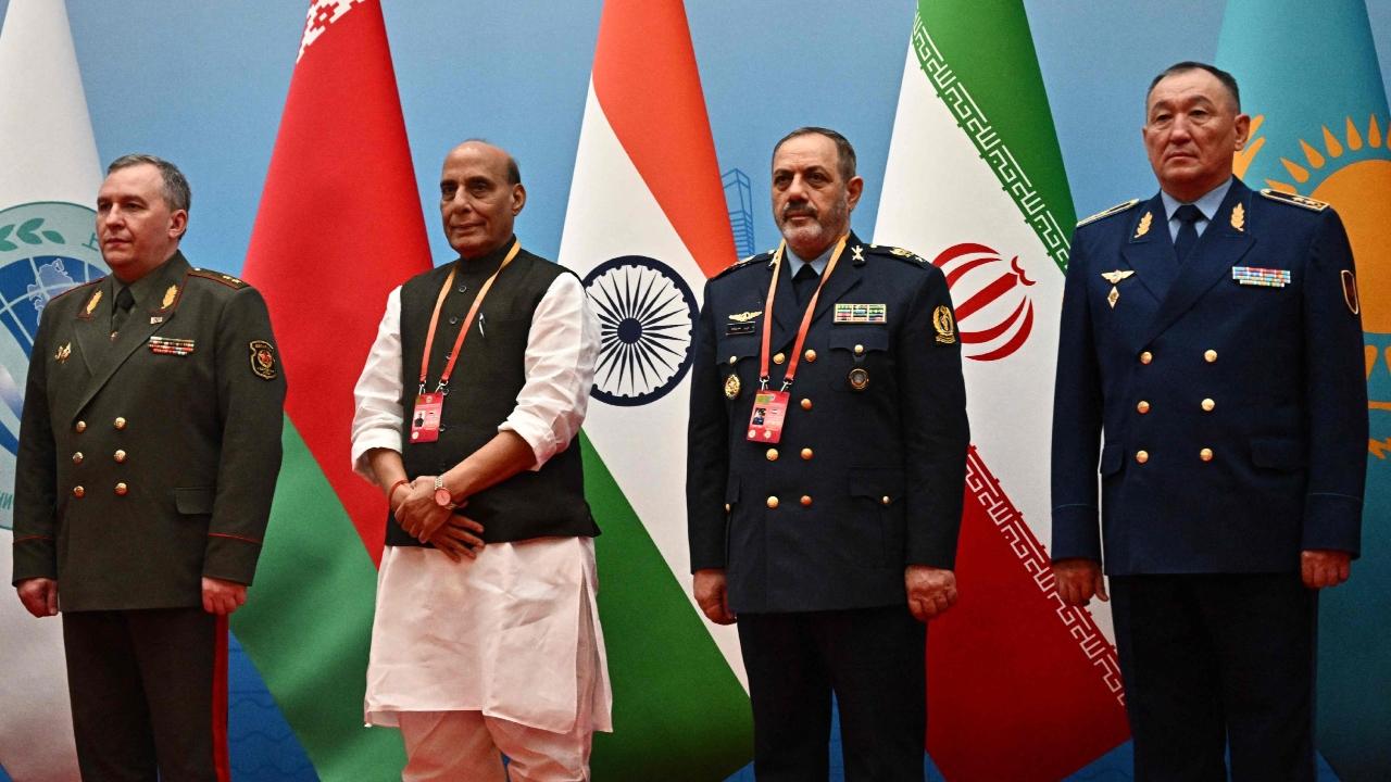 The defence minister arrived in this Chinese port city on Wednesday to attend the SCO Defence Ministers' Conclave