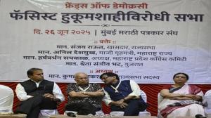 Shweta Bhatt and Sanjay Raut attend 'anti-fascism' event