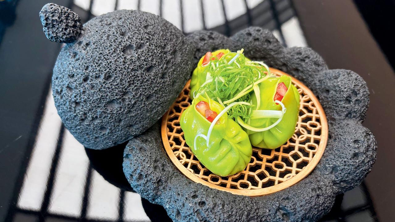 EDMAME AND CHIVES DUMPLING