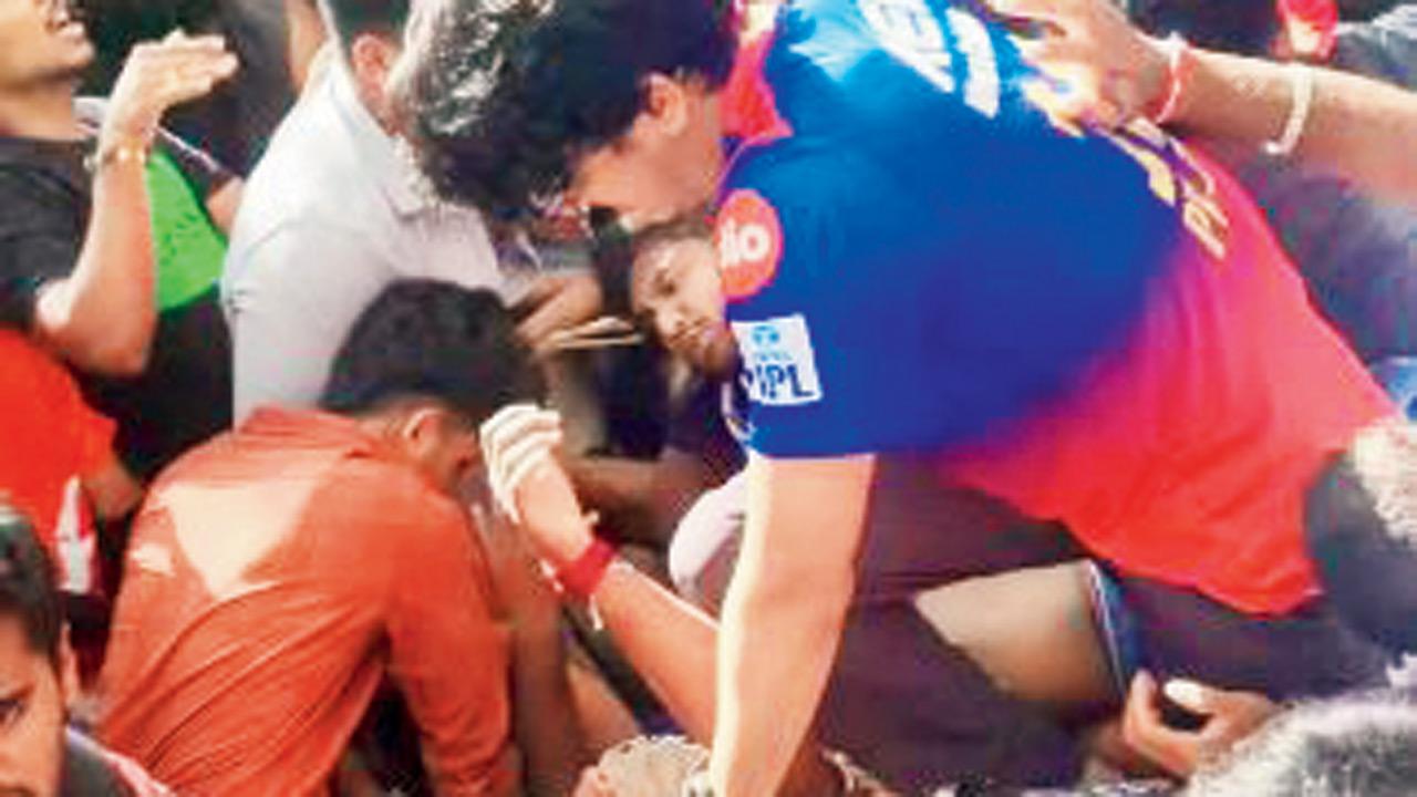 Chaos erupts outside the M Chinnaswamy Stadium