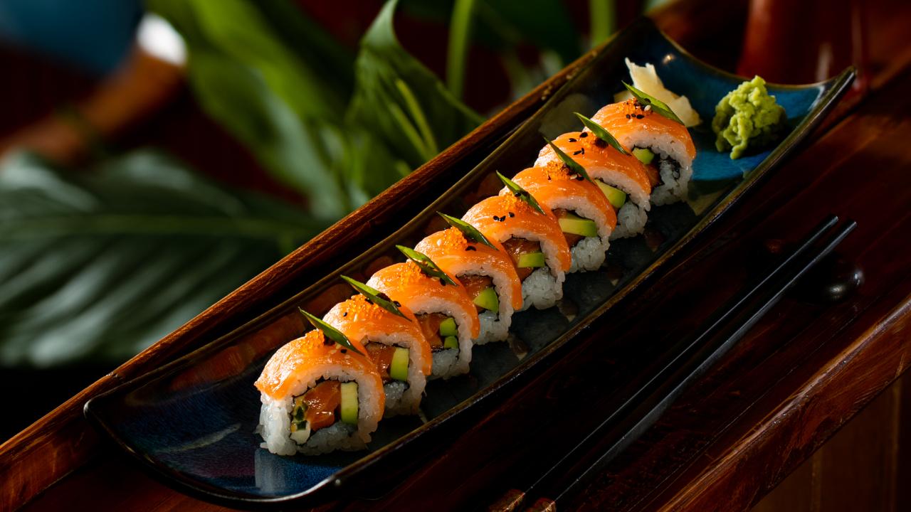 At KOKO, they have a signature menu that includes not only vegetarian but non-vegetarian specials. For the those who want to try the non-meat options, dig into KOKO Signature Roll with tempura asparagus and avocado wrapped in a blanket of crisps and the in-house sauce; The Golden Maki takes it a step further with white asparagus tempura, white truffle, cream cheese, avocado salsa, and kakidane finished with gold dust. On the other hand, the Chilli Tempura Roll brings in Thai red chilli, cucumber, avocado, and spicy crisps if you want to experiment with flavours.
For those can't do without enjoying their meat dishes, the signature roll is with prawn tempura and avocado. The Golden Maki, with tuna tartare and charcoal crisps, is elevated with white truffle cream and tobiko; the Wild Salmon & Truffle Roll is layered with cream cheese, jalapeños, and tobiko, and the Hamachi Maki spicy hamachi meets kakidane, king chilli, and chia seeds. Last but the least, the classic California Roll with crab meat, caviar, avocado, and cucumber rounds out the selection.
Where: KOKO, Lower ParelWhen: June 18 Call: 77159 63030 for reservations