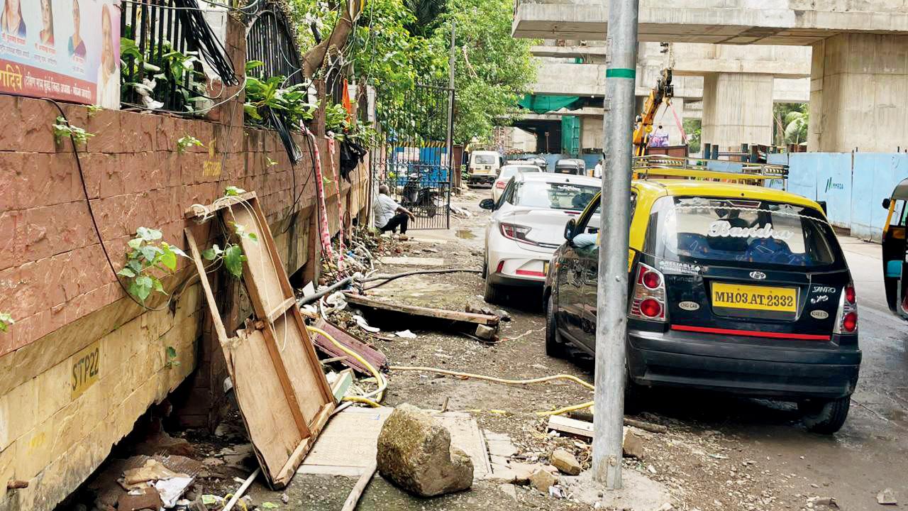 Silt removed by the BMC outside Swastik Chambers PICS/JAYA GOYAL