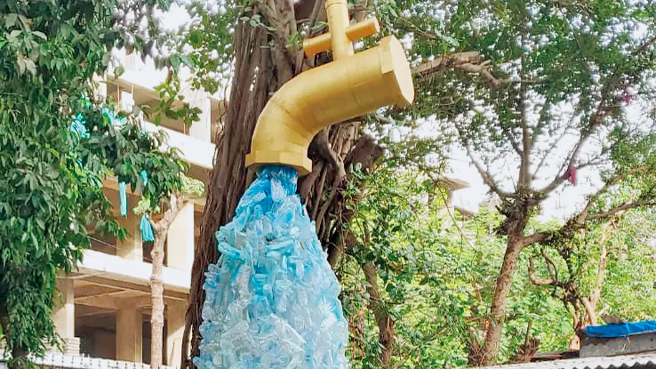 BMC inaugurate 15 foot tall plastic flow on World Environment Day 