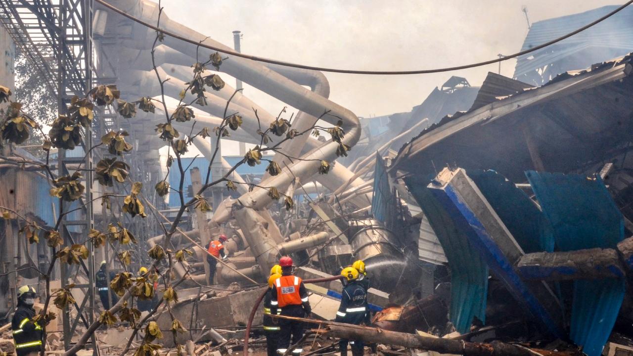 The explosion was so powerful that some of the workers were thrown nearly 100 metres away, eyewitnesses said