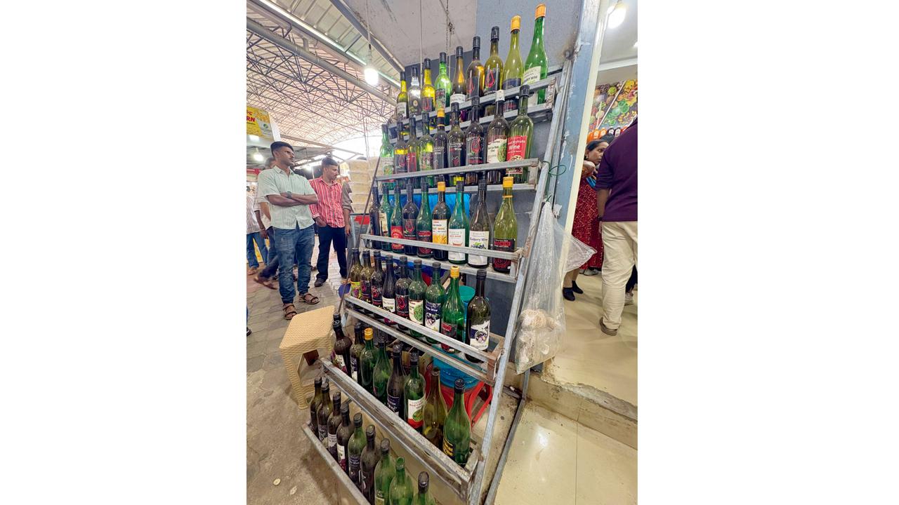 Homemade fruit wines are crafted from local produce